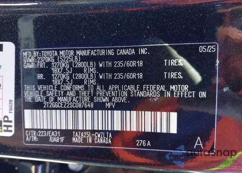 2025 Lexus Nx 350 Premium z USA, uszkodzony, nr VIN 2T2GGCEZ2SC087648